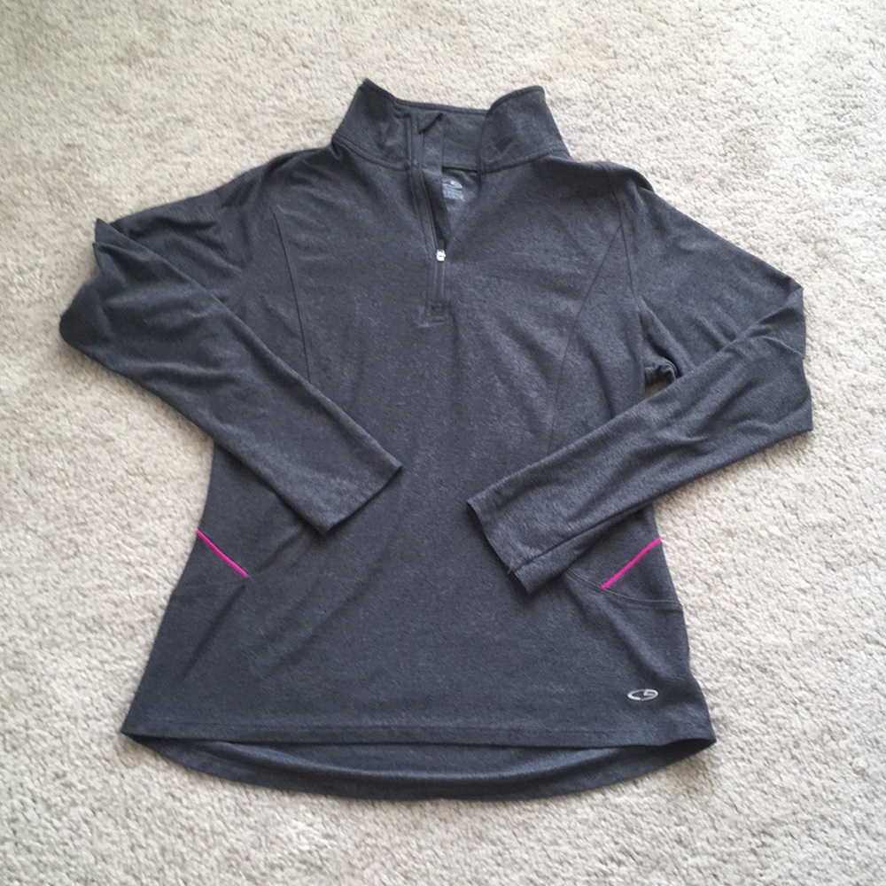 Gray champion half zip workout top